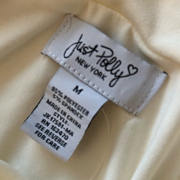 NWOT Just Polly Off-The-Shoulder Long-Sleeve Bodysuit - Picture 3 of 3